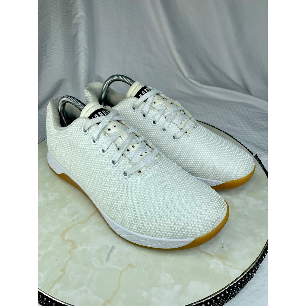 NoBULL SuperFabric Outwork Training Shoes Womens 10 White Gum Sole Gym Sneakers